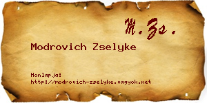 Modrovich Zselyke névjegykártya